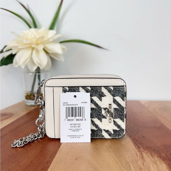 NWT Coach Zip Card Case With Houndstooth Print - Picture 7 of 7